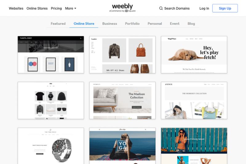 Weebly với đa dạng các mẫu site để bạn lựa chọn